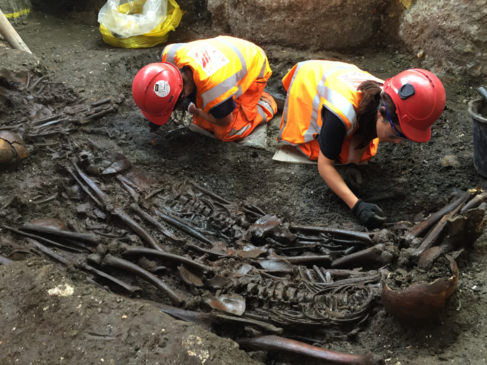 Mass burial site containing victims of The Great Plague of 1665 uncovered at Liverpool Street